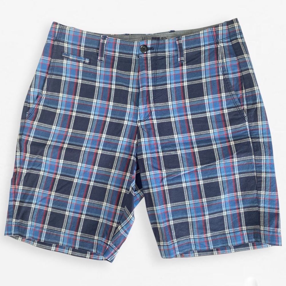 Gap Men's Blue White Red Plaid Shorts 32